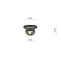 Emibig Emibig Randers élégante lampe de plafond ovale noire avec boule en verre rayée E14 - Parfaite pour un éclairage stylé dans n'importe quelle pièce