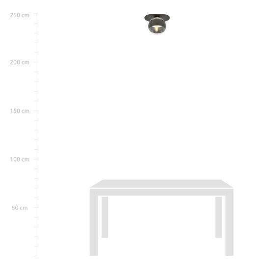 Randers elegante zwarte ovale plafondlamp met gestreepte glazen bol E14
