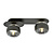 Randers élégant plafonnier double ovale noir avec 2 ampoules en verre rayé E14