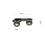 Emibig Emibig Randers elegante lámpara de techo ovalada negra doble con 2 bombillas de vidrio a rayas E14 - Iluminación ideal para cualquier espacio