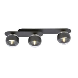 Emibig Randers elegant black triple oval ceiling lamp with 3 striped glass bulbs E14