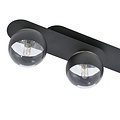 Randers elegant black triple oval ceiling lamp with 3 striped glass bulbs E14