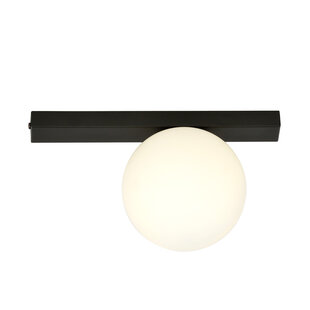 Aalborg plafondlamp zwart met witte bol E14