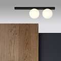 Aalborg medium ceiling lamp black with 2 white bulbs E14