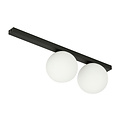 Aalborg medium ceiling lamp black with 2 white bulbs E14