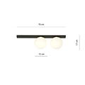 Emibig Emibig Aalborg medium ceiling lamp black with 2 white bulbs E14 - Ideal for modern interiors