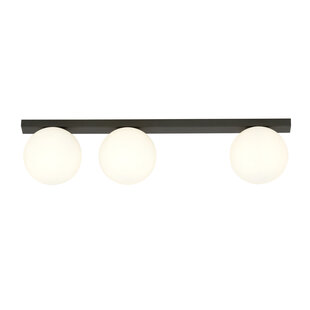 Aalborg long ceiling lamp black with 3 white bulbs E14