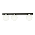Aalborg long ceiling lamp black with 3 white bulbs E14