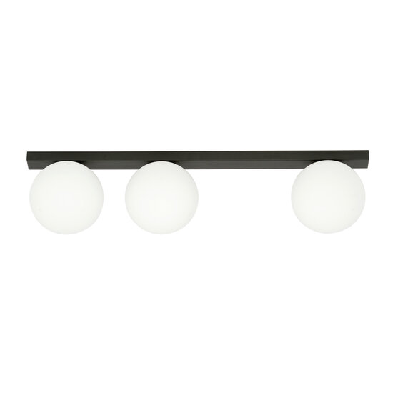 Emibig Emibig Lampe de plafond longue Aalborg noire avec 3 ampoules blanches E14 - Éclairage parfait pour chaque espace