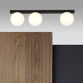 Aalborg long ceiling lamp black with 3 white bulbs E14