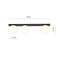 Emibig Emibig Lámpara de techo larga Aalborg negra con 3 bombillas blancas E14 - Iluminación perfecta para cualquier espacio