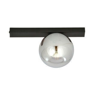 Aalborg beautiful black ceiling lamp with smoked bulb E14