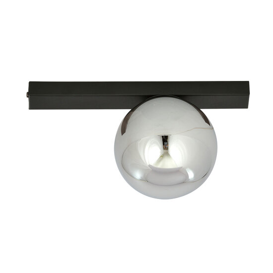 Emibig Emibig Aalborg mooie zwarte plafondlamp met gerookte bol E14 - Perfecte verlichting voor elke ruimte