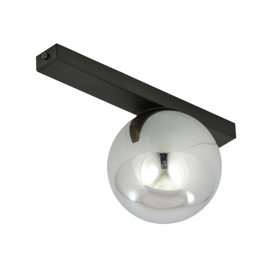 Aalborg beautiful black ceiling lamp with smoked bulb E14