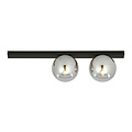 Aalborg mooie medium zwarte plafondlamp met 2 gerookte bollen E14