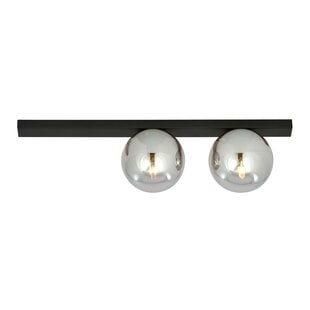 Preciosa lámpara de techo media negra Aalborg con 2 bombillas ahumadas E14