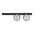 Aalborg mooie medium zwarte plafondlamp met 2 gerookte bollen E14