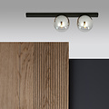 Aalborg beautiful medium black ceiling lamp with 2 smoked bulbs E14
