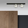 Emibig Emibig Aalborg hermosa lámpara de techo negra mediana con 2 bombillas ahumadas E14 - Ideal para crear un ambiente cálido en tu hogar