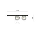 Emibig Emibig Aalborg hermosa lámpara de techo negra mediana con 2 bombillas ahumadas E14 - Ideal para crear un ambiente cálido en tu hogar