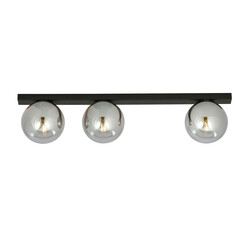 Emibig Aalborg beautiful long black ceiling lamp with 3 fumed bulbs E14