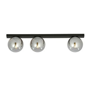 Emibig Aalborg beautiful long black ceiling lamp with 3 fumed bulbs E14