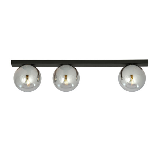 Emibig Emibig Aalborg schöne lange schwarze Deckenleuchte mit 3 Rauchlampen E14 - Ideal für moderne Innenräume