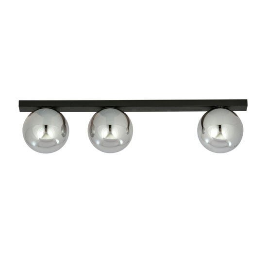Emibig Emibig Aalborg hermosa lámpara de techo negra larga con 3 bombillas ahumadas E14 - Ideal para interiores modernos