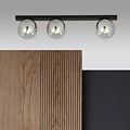 Emibig Emibig Aalborg mooie lange zwarte plafondlamp met 3 gefumeerde bollen E14 - Perfect voor moderne interieurs