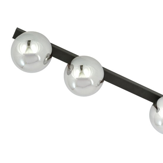 Emibig Emibig Aalborg hermosa lámpara de techo negra larga con 3 bombillas ahumadas E14 - Ideal para interiores modernos