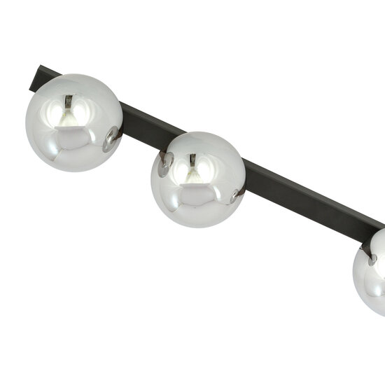 Emibig Emibig Aalborg schöne lange schwarze Deckenleuchte mit 3 Rauchlampen E14 - Ideal für moderne Innenräume