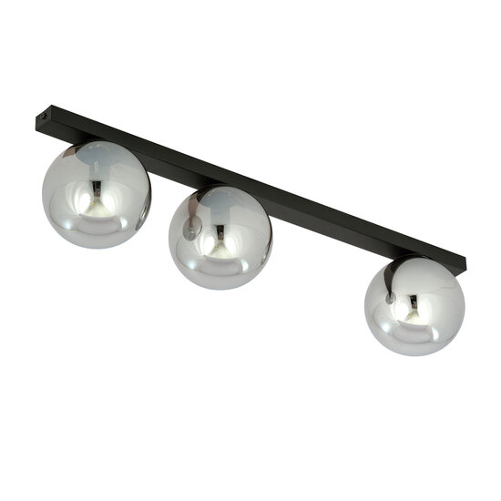 Emibig Emibig Aalborg beautiful long black ceiling lamp with 3 fumed bulbs E14 - Ideal for modern interiors