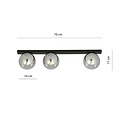 Emibig Emibig Aalborg belle longue lampe de plafond noire avec 3 ampoules fumées E14 - Idéale pour les intérieurs modernes