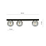 Aalborg beautiful long black ceiling lamp with 3 fumed bulbs E14