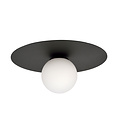 Emibig Emibig Lámpara de techo Esbjerg negra con bombilla de vidrio opal blanco E14 - Crea un ambiente acogedor en tu hogar