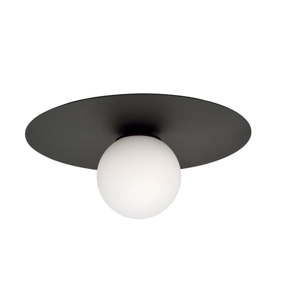 Esbjerg ceiling lamp black with white opal glass bulb E14