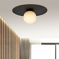 Emibig Emibig Lámpara de techo Esbjerg negra con bombilla de vidrio opal blanco E14 - Crea un ambiente acogedor en tu hogar