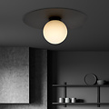 Esbjerg ceiling lamp black with white opal glass bulb E14