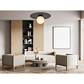 Esbjerg ceiling lamp black with white opal glass bulb E14