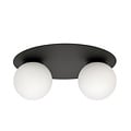 Emibig Emibig Lámpara de techo doble Esbjerg negra con 2 bombillas de vidrio opal blanco E14 - Iluminación perfecta para cualquier habitación