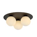 Emibig Emibig Lámpara de techo triple Esbjerg negra con 3 bombillas de vidrio opal blanco E14 - Iluminación perfecta para cualquier espacio