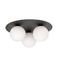 Emibig Emibig Lámpara de techo triple Esbjerg negra con 3 bombillas de vidrio opal blanco E14 - Iluminación perfecta para cualquier espacio
