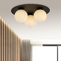Emibig Emibig Lámpara de techo triple Esbjerg negra con 3 bombillas de vidrio opal blanco E14 - Iluminación perfecta para cualquier espacio
