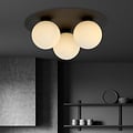 Emibig Emibig Lámpara de techo triple Esbjerg negra con 3 bombillas de vidrio opal blanco E14 - Iluminación perfecta para cualquier espacio