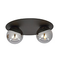 Esbjerg black double ceiling lamp with 2 fumed bulbs E14