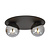 Esbjerg black double ceiling lamp with 2 fumed bulbs E14