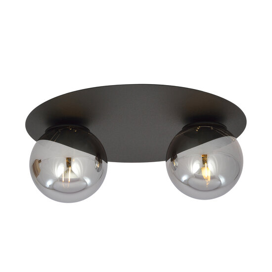 Emibig Emibig Esbjerg black double ceiling lamp with 2 fumed bulbs E14 - Ideal for stylish lighting