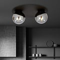 Emibig Emibig Esbjerg lámpara de techo doble negra con 2 bombillas ahumadas E14 - Ideal para una iluminación elegante