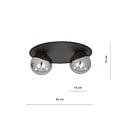 Emibig Emibig Esbjerg lámpara de techo doble negra con 2 bombillas ahumadas E14 - Ideal para una iluminación elegante
