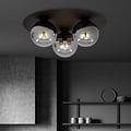 Emibig Emibig Lámpara de techo triple negra Esbjerg con 3 bombillas ahumadas E14 - Iluminación elegante para cualquier interior